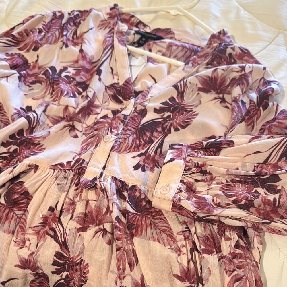 NEW Banana Republic pink peplum Long Sleeve Blouse